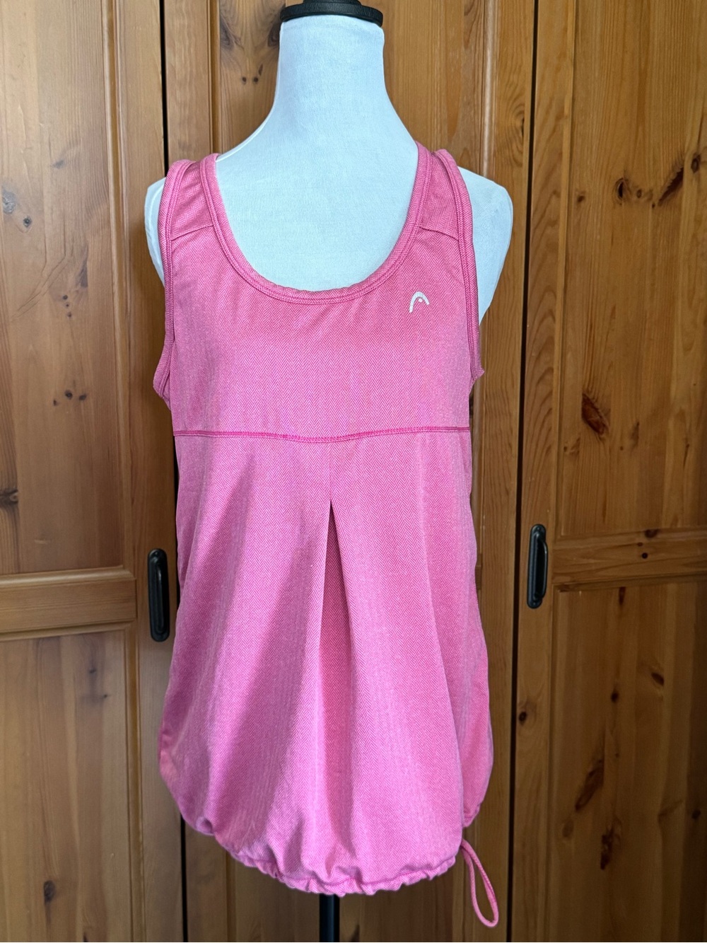 Head Pink Athletic Drawstring Pleated Tank